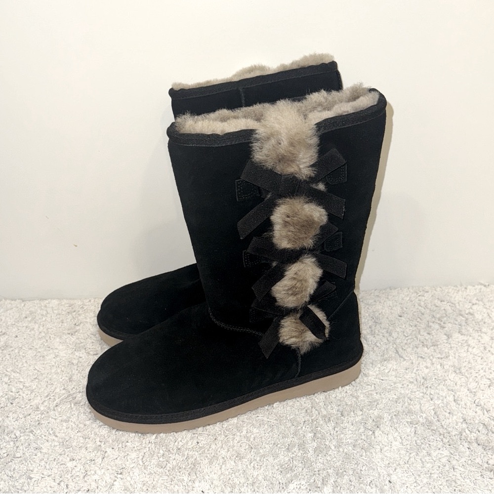 Koolaburra by UGG Tall Black Suede Boots Size Women’s 10